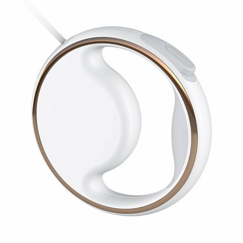 Automatic lighting retractable dog leash with LED night light and garbage bag holder in white color
