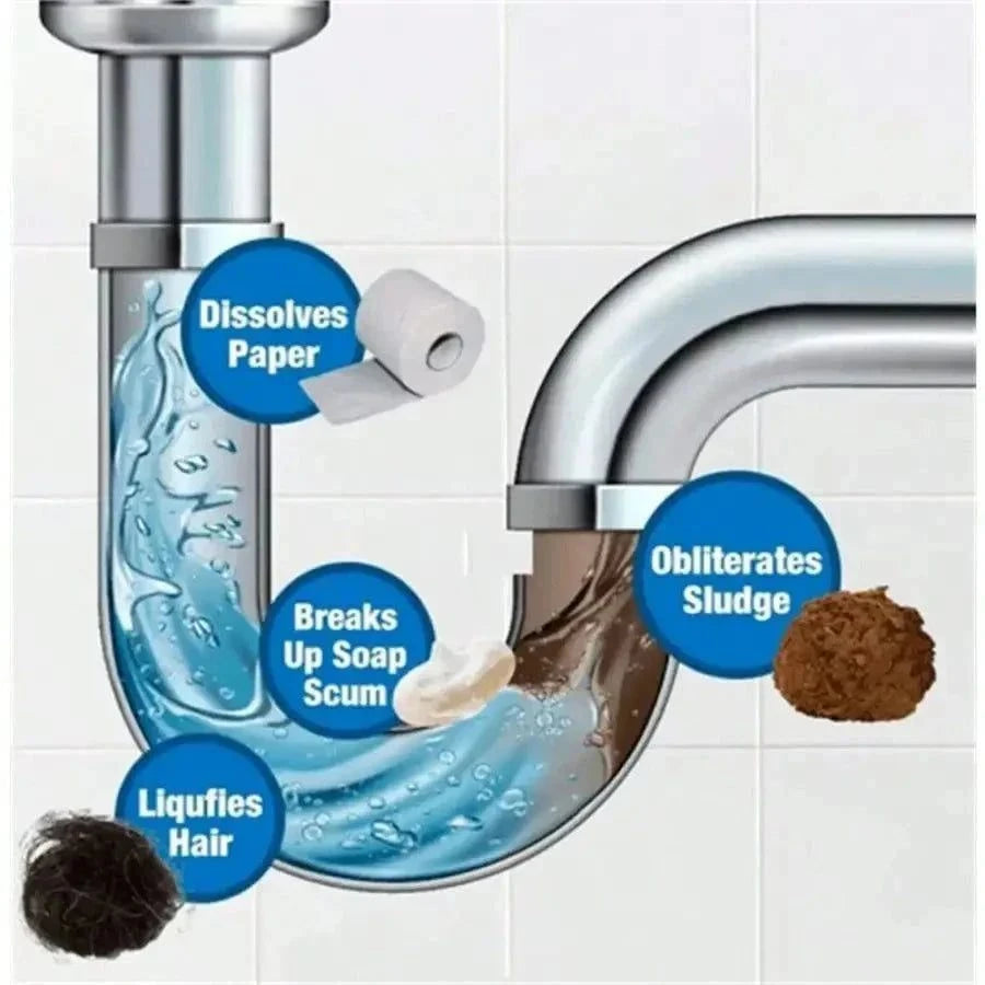 WZLD Sink & Drain Cleaner Powder – Powerful Pipe Unclogging & Odor Remover