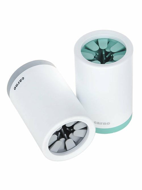 Portable Pet Paw Cleaner Cup with Soft Silicone Comb for Dogs in Gray, Pink, and Blue
