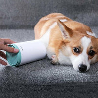 Portable Pet Paw Cleaner Cup with Soft Silicone Comb for Dogs in Gray, Pink, and Blue