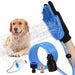 Blue pet dog shower head handheld cat bathing tool with massage gloves and hose attachments