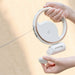 Automatic lighting retractable dog leash with LED night light and garbage bag holder in white color