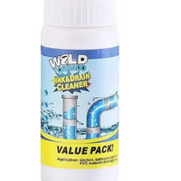 WZLD Sink & Drain Cleaner powder bottle for unclogging drains and odor removal