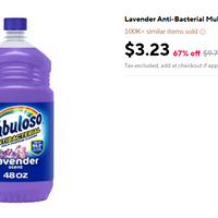 Fabuloso Antibacterial lavender multi-purpose cleaner 48 fl oz bottle with fresh scent