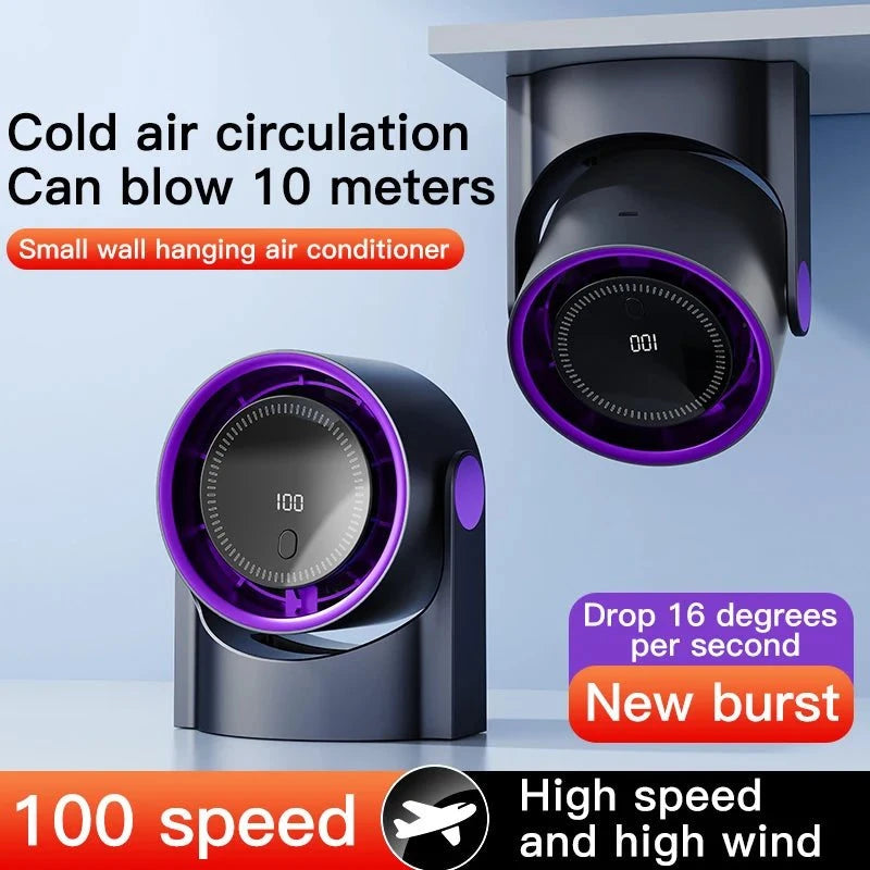 Mini desktop circulating fan with 4-speed USB rechargeable cooling and ultra-quiet operation