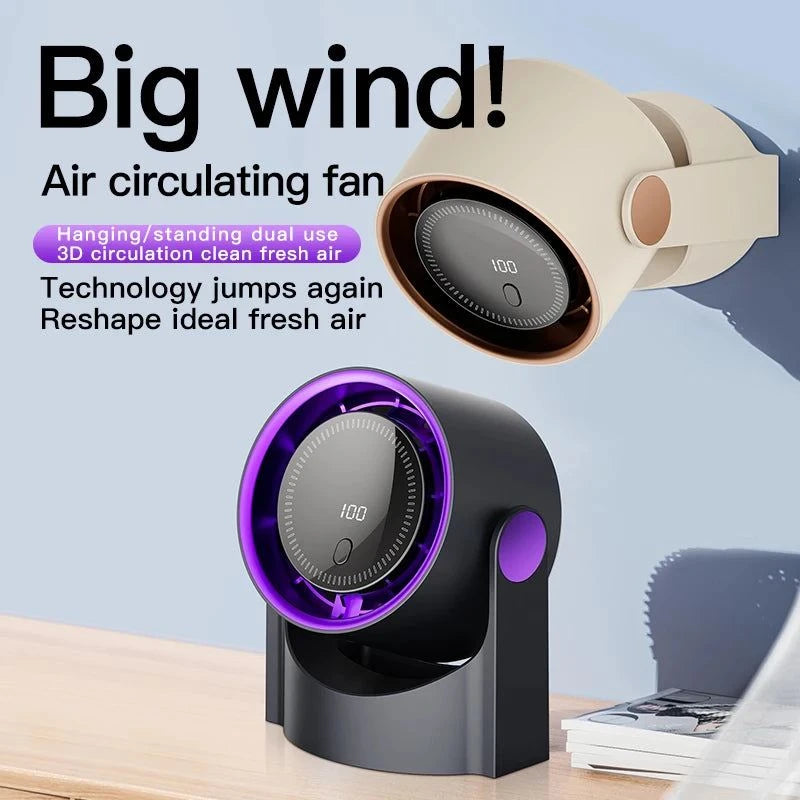 Mini Desktop Circulating Fan – 4 Speed USB Rechargeable Cooling Fan