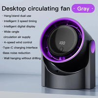 Mini Desktop Circulating Fan – 4 Speed USB Rechargeable Cooling Fan