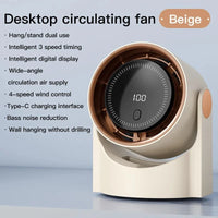 Mini Desktop Circulating Fan – 4 Speed USB Rechargeable Cooling Fan