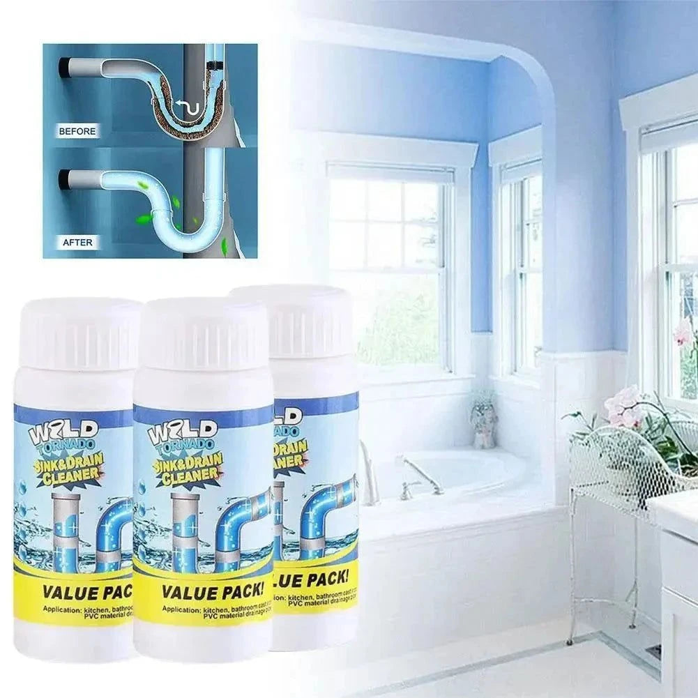 WZLD Sink & Drain Cleaner Powder – Powerful Pipe Unclogging & Odor Remover