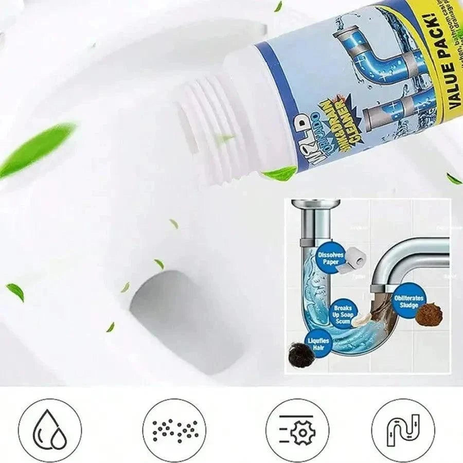 WZLD Sink & Drain Cleaner Powder – Powerful Pipe Unclogging & Odor Remover
